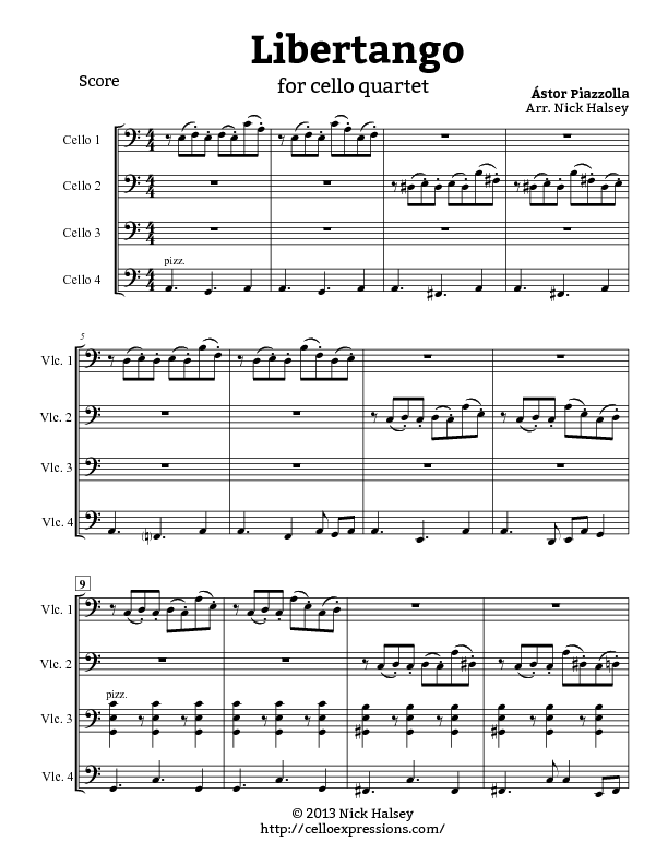 Astor piazzolla libertango free sheet music