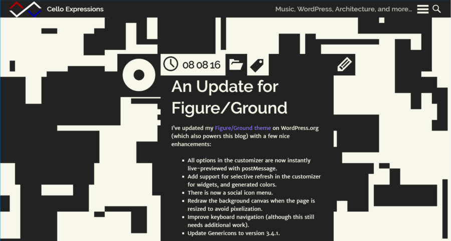 Screenshot of version 1.2 of the Figure/Ground WordPress Theme